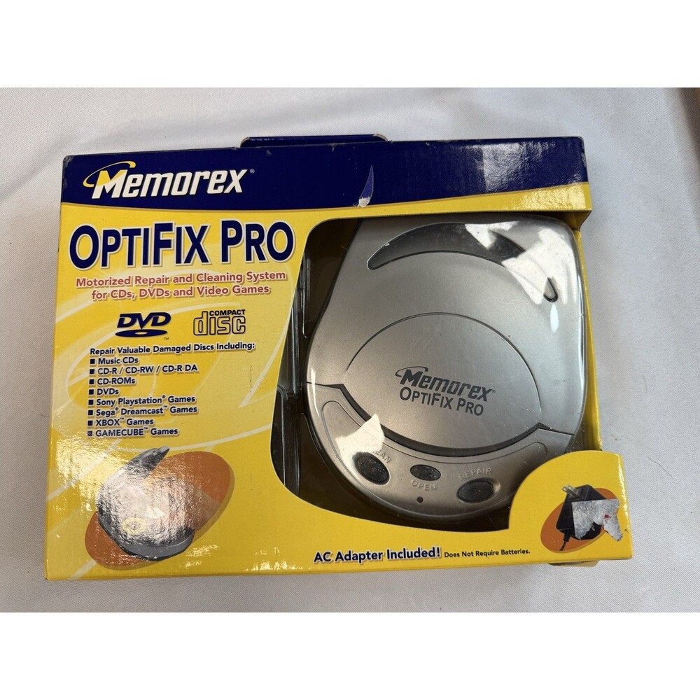 Memorex OptiFix Pro Motorized Disc Repair Cleaning System CD DVD Video Game 3202